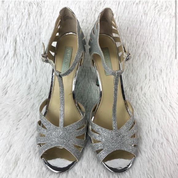 BETSEY JOHNSON Blue Silver SB-Tee Dress Sandals - Picture 2 of 13